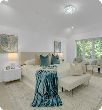 Minimalist bedroom staging